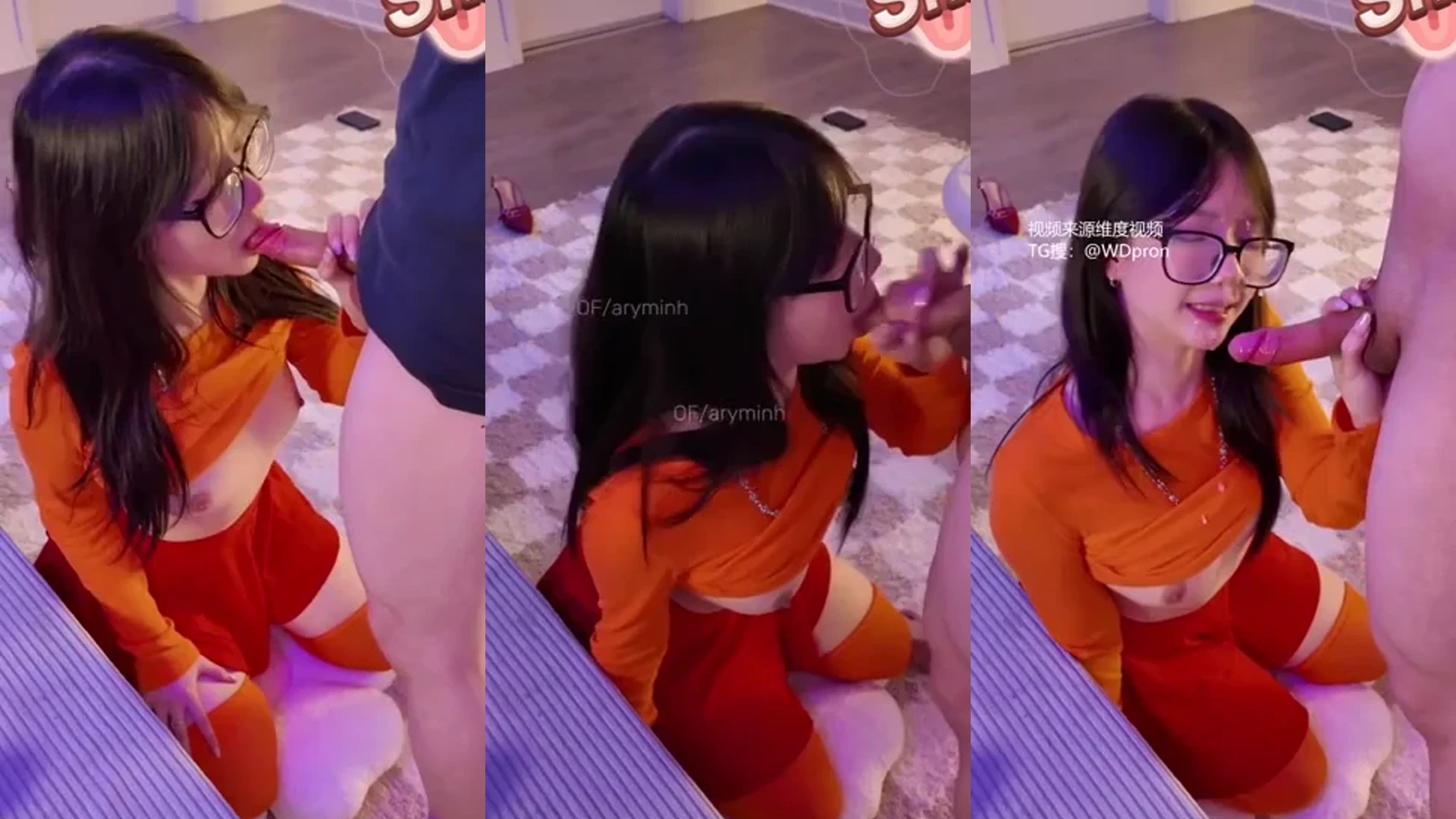 สาวจีนแว่นหุ่นเซ็กซี่อมควยแฟนหนุ่ม ดูดเลียเสียวจนแตกใส่หน้า